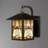 Außenwandleuchte Laterne im Tiffany Design, Höhe 29cm mit E27 LED