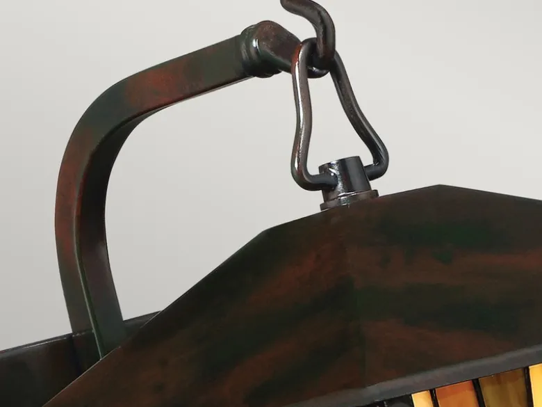 Außenwandleuchte Laterne im Tiffany Design, Höhe 31cm mit E27 LED