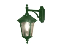 Außenwandleuchte LED Laterne hängend Aluminium Grün, Höhe 44cm