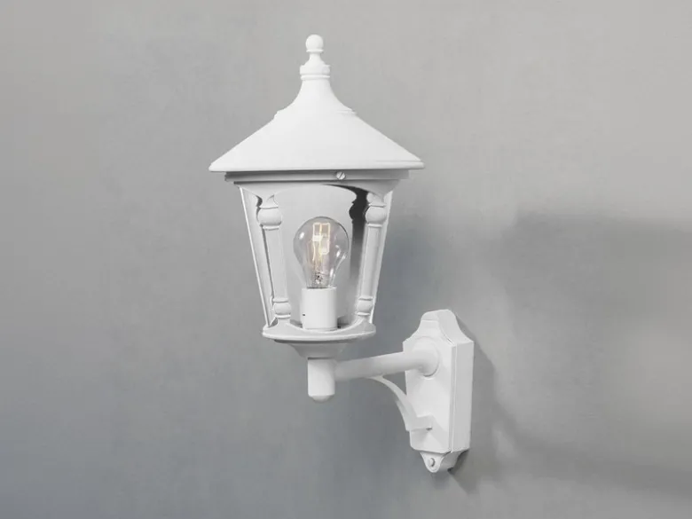 Außenwandleuchte LED Laterne stehend Aluminium Weiß, Höhe 51cm