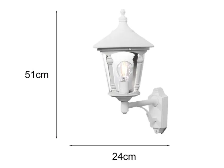 Außenwandleuchte LED Laterne stehend Aluminium Weiß, Höhe 51cm