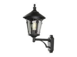 Außenwandleuchte LED Laterne stehend Aluminium Schwarz, Höhe 51cm