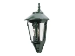 Außenwandleuchte LED Laterne Halbschale Aluminium Grün, Höhe 44cm