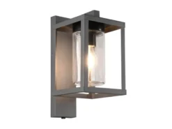 Außenwandleuchte LUNGA Anthrazit in Laternenoptik, Höhe 33cm