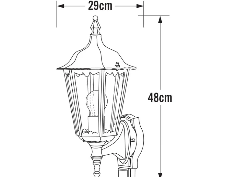 Außenwandleuchte mit Bewegungsmelder, antike E27 Wandlaterne, Weiß Höhe 48cm