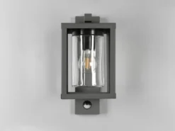 Außenwandleuchte mit Bewegungsmelder & E27 LED Laterne Anthrazit, Höhe 33cm