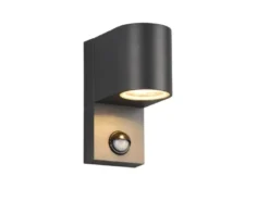Außenwandleuchte mit Bewegungsmelder, Downlight Anthrazit rund mit GU10 LED