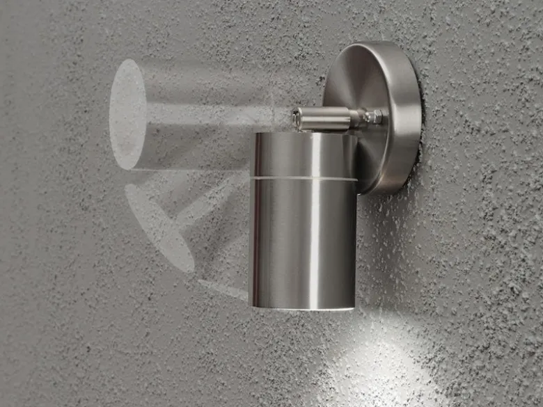 Außenwandleuchte MODENA Downlight schwenkbar, Höhe 15cm, Edelstahl