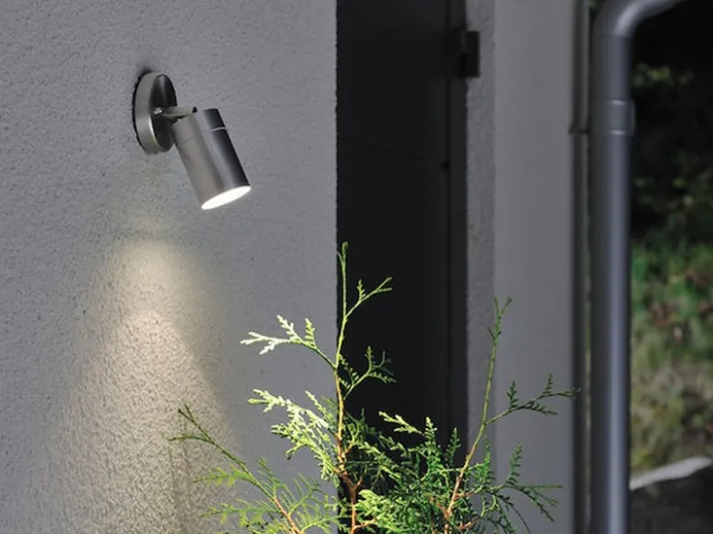 Außenwandleuchte MODENA Downlight schwenkbar, Höhe 15cm, Edelstahl