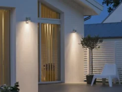 Außenwandleuchte MODENA Downlight aus Stahl mit Bewegungsmelder, Höhe 14cm