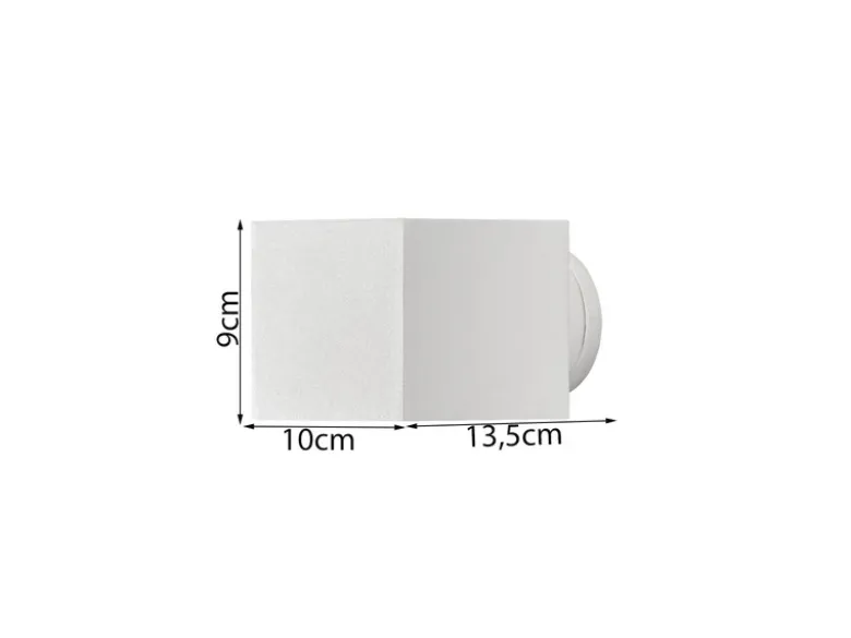 Außenwandleuchte MODENA eckiger Wandspot Up-Down, Höhe 9cm, Weiß