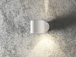 Außenwandleuchte MODENA runder Wandspot Up-Down, Höhe 9cm, Weiß