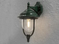 Außenwandleuchte PARMA Landhausstil Laterne hängend, Grün, Höhe 46cm
