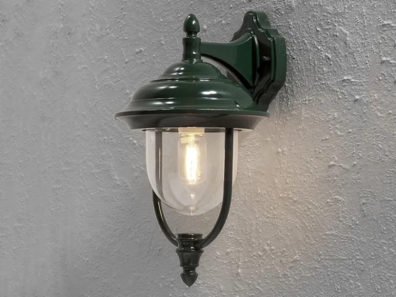 Außenwandleuchte PARMA Landhausstil Laterne hängend, Grün, Höhe 46cm