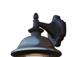 Außenwandleuchte PARMA Landhausstil Laterne hängend, Schwarz-Silber, Höhe 49cm