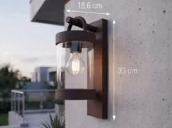 Außenwandleuchte SAMBESI Laterne im Landhausstil, Rostoptik, Höhe 33cm