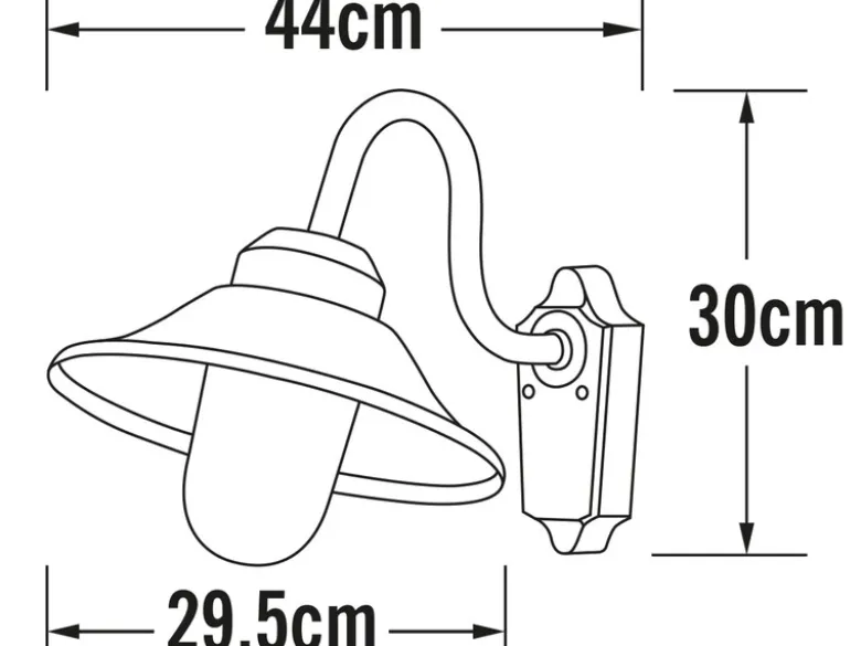 Außenwandleuchte VEGA im Landhausstil Aluminium Weiß, Höhe 30cm