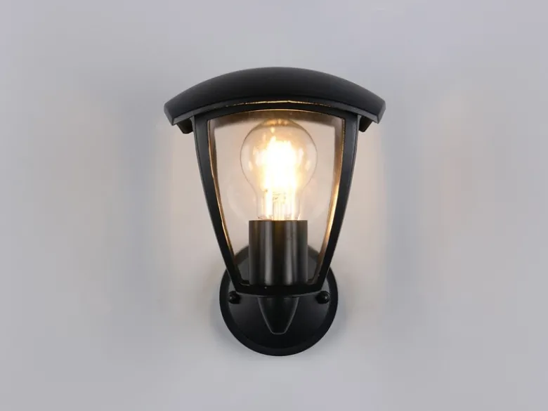 Außenwandleuchte VENTA Laterne stehend Landhausstil Schwarz, Höhe 24cm