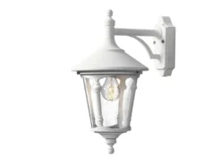Außenwandleuchte VIRGO Laterne hängend Aluminium Weiß, Höhe 44cm