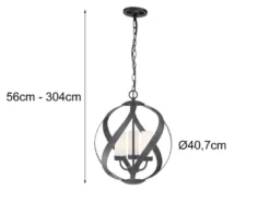 Außergewöhnliche LED Pendelleuchte für Innen & Außen, 3-flammig Ø40,7cm