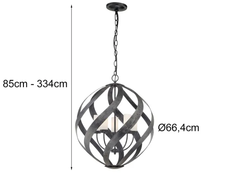 Außergewöhnliche Pendelleuchte für Innen & Außen, 5-flammig Ø66,4cm
