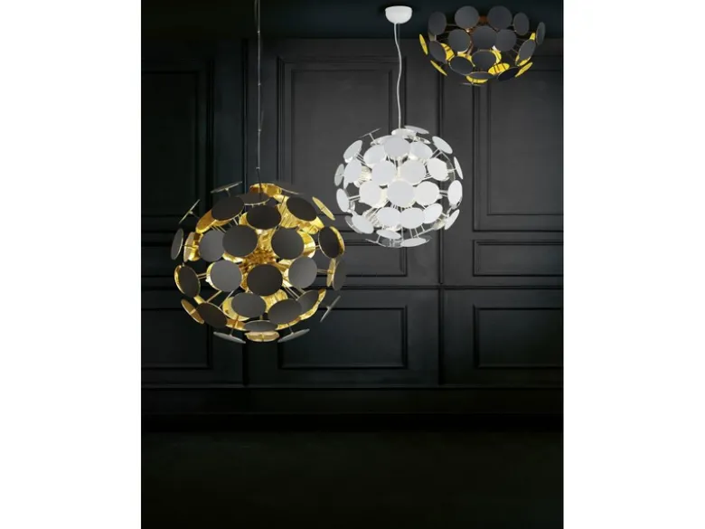 Ausgefallene Deckenleuchte DISCALGO Lampenschirm Schwarz-Gold, Ø 54cm