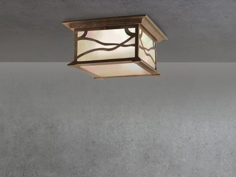 Ausgefallene LED Außendeckenleuchte im antiken Design, Ø30cm
