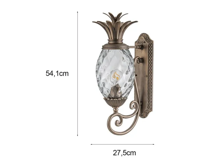 Ausgefallene LED Außenwandleuchte Bronzefarbig, Höhe 54cm