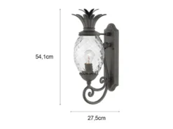 Ausgefallene LED Außenwandleuchte Schwarz, Höhe 54cm