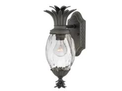 Ausgefallene LED Außenwandleuchte Schwarz, Höhe 35,5cm