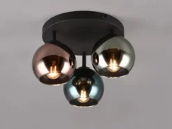 Ausgefallene LED Deckenleuchte mit bunt verspiegelten Glaskugeln, Ø 33cm