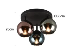 Ausgefallene LED Deckenleuchte mit bunt verspiegelten Glaskugeln, Ø 33cm