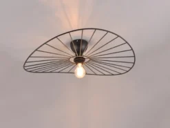 Ausgefallene LED Deckenleuchte Lampenschirm Schwarzer Draht, Ø 60cm