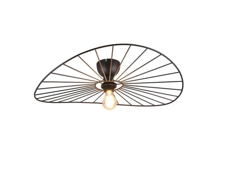 Ausgefallene LED Deckenleuchte Lampenschirm Schwarzer Draht, Ø 60cm