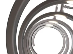 Ausgefallene LED Pendelleuchte HELIX Weiß / Silber, Breite 125cm