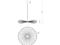 Ausgefallene LED Pendelleuchte, Lampenschirm Schwarzer Draht, Ø 60cm