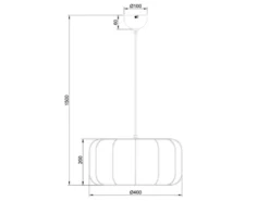 Ausgefallene LED Pendelleuchte mit Stoff Lampenschirm in Weiß, Ø 40cm
