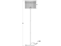 Ausgefallene LED Stehleuchte mit Rauchglas Stäben, Höhe 152cm