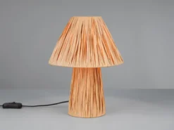 Ausgefallene LED Tischleuchte aus naturbelassenem Papier, Höhe 31cm