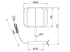 Ausgefallene LED Tischleuchte mit Stoff Lampenschirm in Weiß, Höhe 31cm