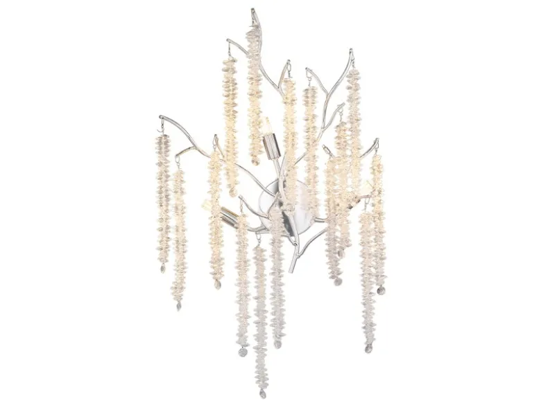 Ausgefallene LED Wandlampe Silber Chrom mit Kristall, Höhe 60cm