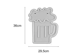Ausgefallene Neon LED Wandlampe Bier mit USB Kabel & Netzteil, Höhe 36cm