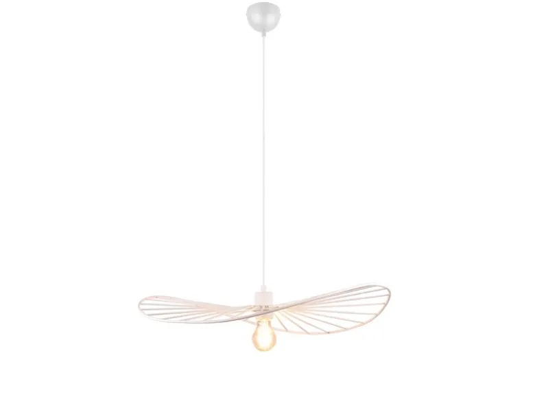 Ausgefallene Pendelleuchte CHAPEAU, Lampenschirm Weißer Draht, Ø 60cm