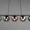 Ausgefallene Pendelleuchte SHELDON mit bunt verspiegelten Glaskugeln, B: 83cm