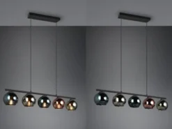 Ausgefallene Pendelleuchte SHELDON mit bunt verspiegelten Glaskugeln, B: 83cm
