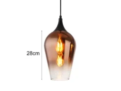 Ausgefallene Pendelleuchte LAVUS mit drei bunten Glasschirmen, Breite 83cm