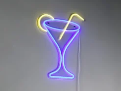 Ausgefallenes LED Neonschild Cocktail mit USB Kabel & Netzteil, Höhe 43cm
