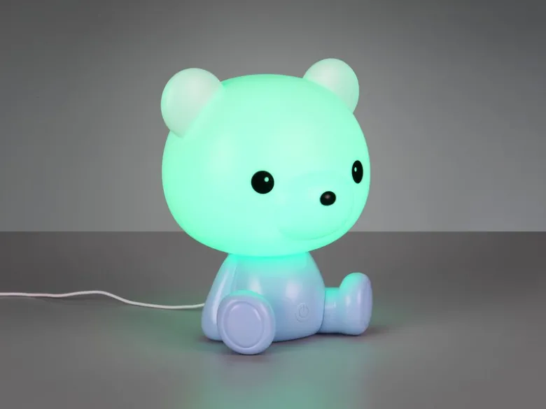 Ausgefallene USB Tischlampe CUTIE mit RGB Farbwechsel, Blau, Höhe 25cm