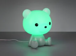 Ausgefallene USB Tischlampe Teddy mit RGB Farbwechsel, Grün, Höhe 25cm