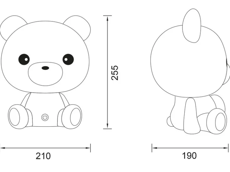 Ausgefallene USB Tischlampe Teddy mit RGB Farbwechsel, Blau, Höhe 25cm